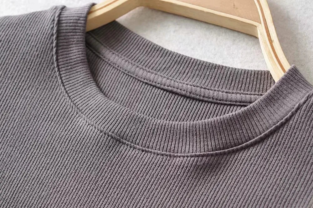 Sexy O-neck Crop Tee