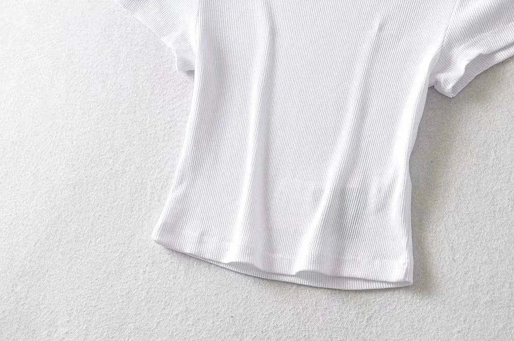 Sexy O-neck Crop Tee