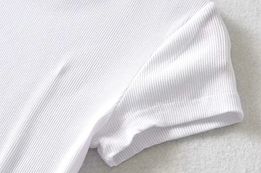 Sexy O-neck Crop Tee