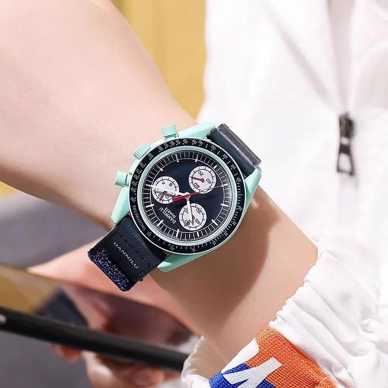 2026 New Lunar Mission Quartz Chronometer with 6 multifunctional pointers - Light Ball Waterproof Strap and Strap Free Delivery