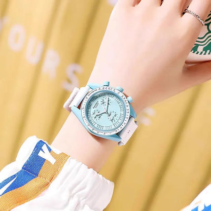 2026 New Lunar Mission Quartz Chronometer with 6 multifunctional pointers - Light Ball Waterproof Strap and Strap Free Delivery