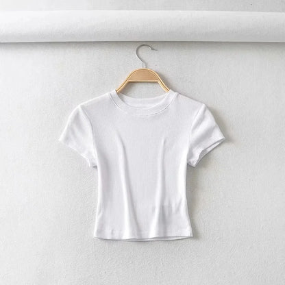 Sexy O-neck Crop Tee