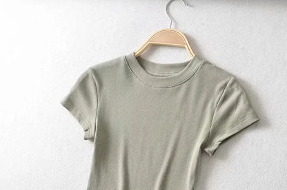 Sexy O-neck Crop Tee