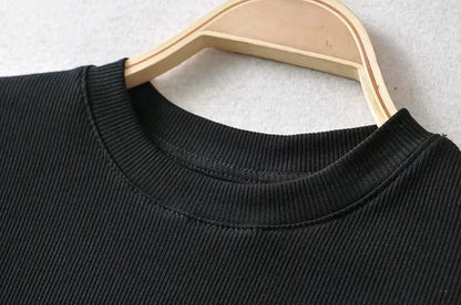 Sexy O-neck Crop Tee