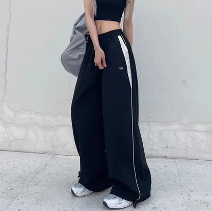 Y2K Vintage Fashion Loose Pant 2024 Casual Street Hip Hop Baggy Pants High Waist Wide Leg Trousers Solid Joggers Women Clothes